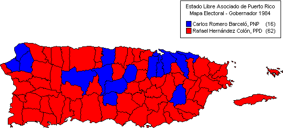 пуэрто-рико парламентские выборы 1984 карта