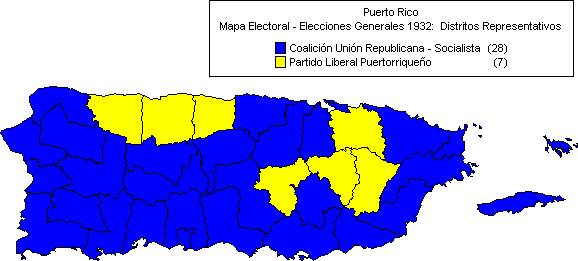 Mapa: Elecciones Generales 1932 - Distritos Representativos