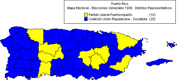 Mapa: Elecciones Generales 1936 - Distritos Representativos