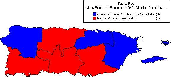 Mapa: Elecciones Generales 1940 - Distritos Senatoriales