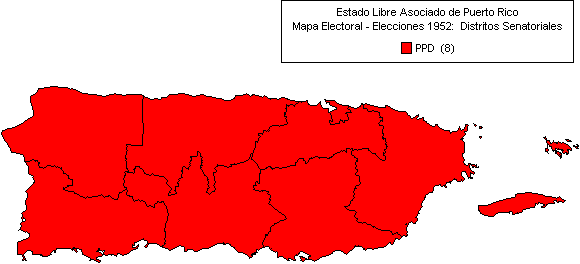 Mapa: Elecciones Generales 1952 - Distritos Senatoriales