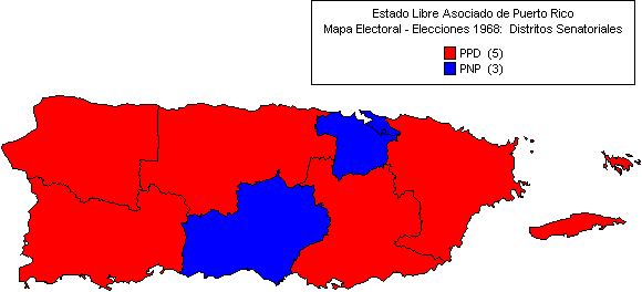 Mapa: Elecciones Generales 1968 - Distritos Senatoriales