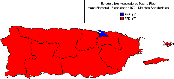 Mapa: Elecciones Generales 1972 - Distritos Senatoriales