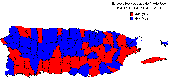 Mapa: Alcaldes 2004